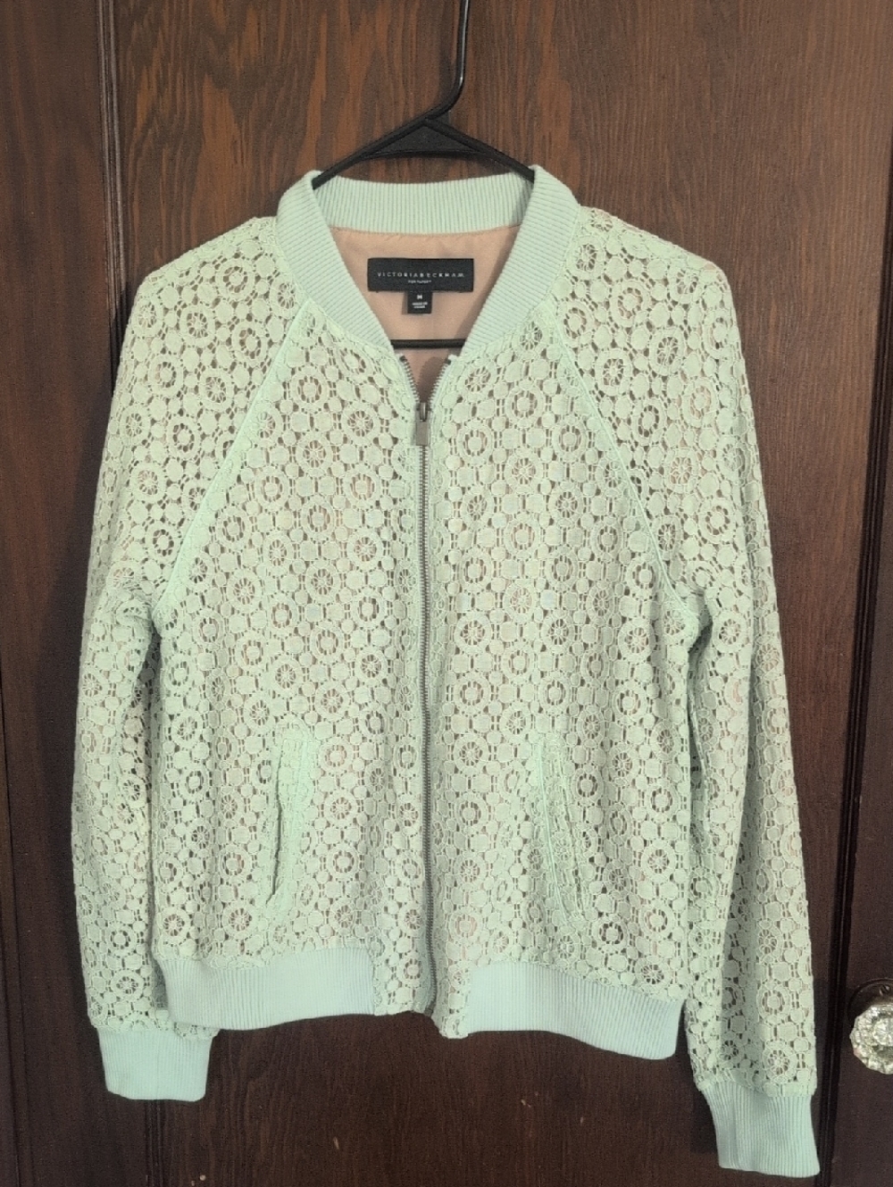 Victoria's Secret Mint Lace Bomber Jacket